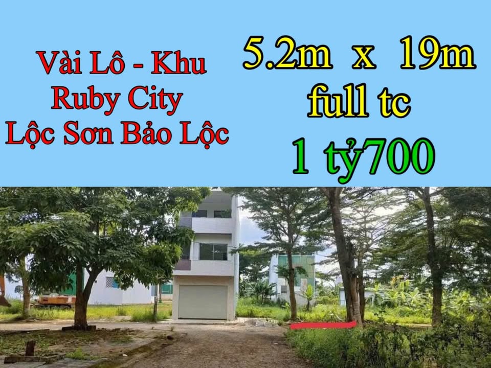 Đất nền tại Khu Ruby City Bảo Lộc 98.8m² giá chỉ 1.7 tỷ - Vị trí đắc địa gần Quốc Lộ 20!