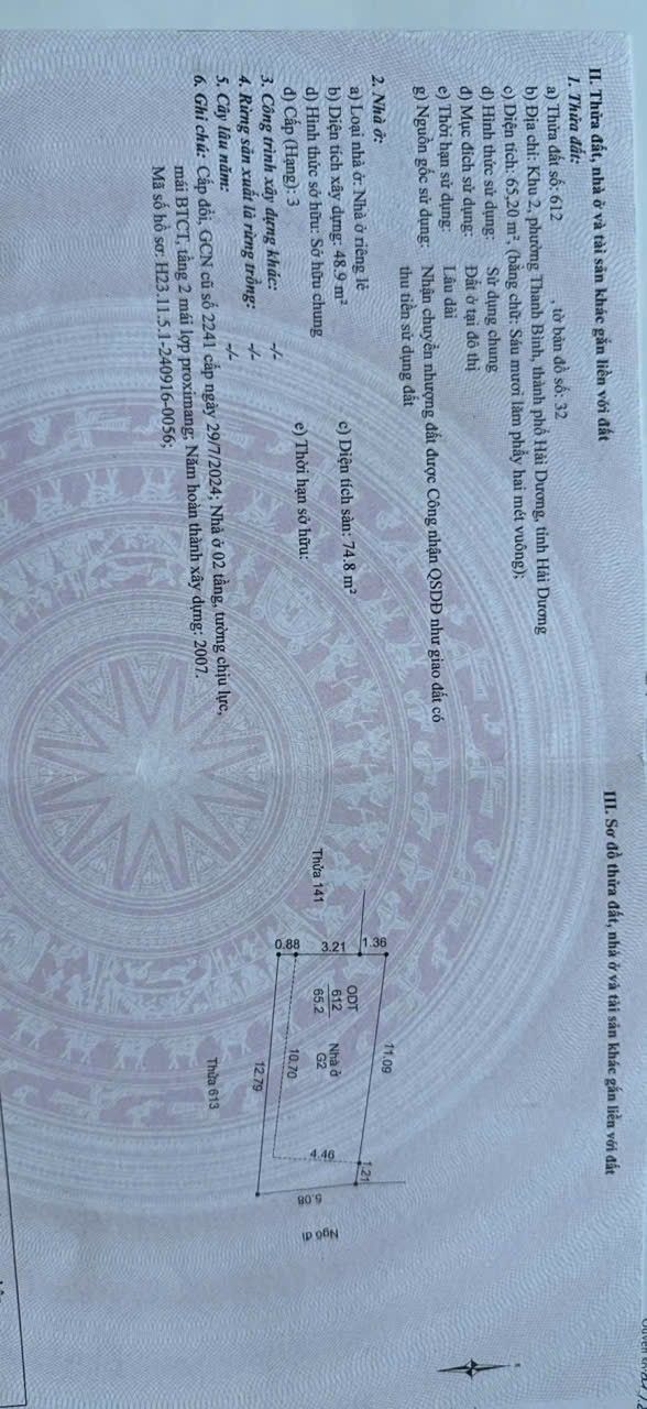 Đất nền kèm nhà 1,5 tầng tại phố Vũ Hựu, Hải Dương - Giá chỉ 2 tỷ