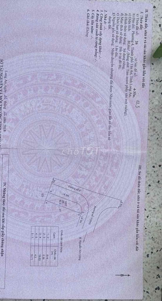 Đất nền KDC Tỉnh ủy - Phường 4, Tân An 80.6m² giá 1.65 tỷ - Tiện ích đầy đủ, sổ hồng chính chủ!