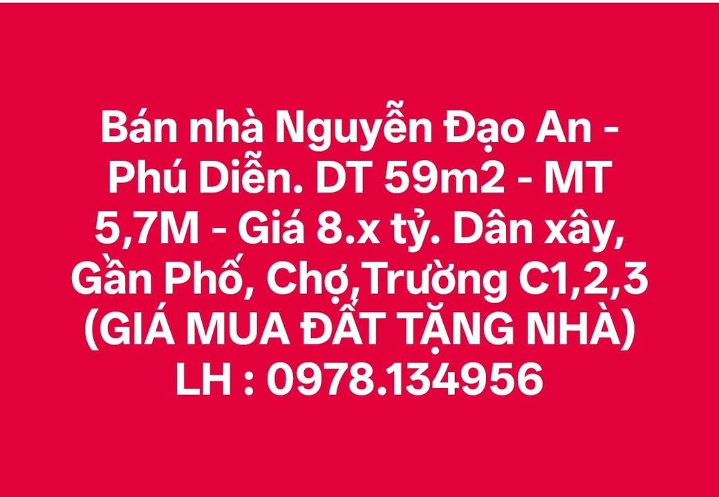 Nhà 4 tầng Phú Diễn 59m² giá 6.486 tỷ - Sẵn sàng vào ở ngay!