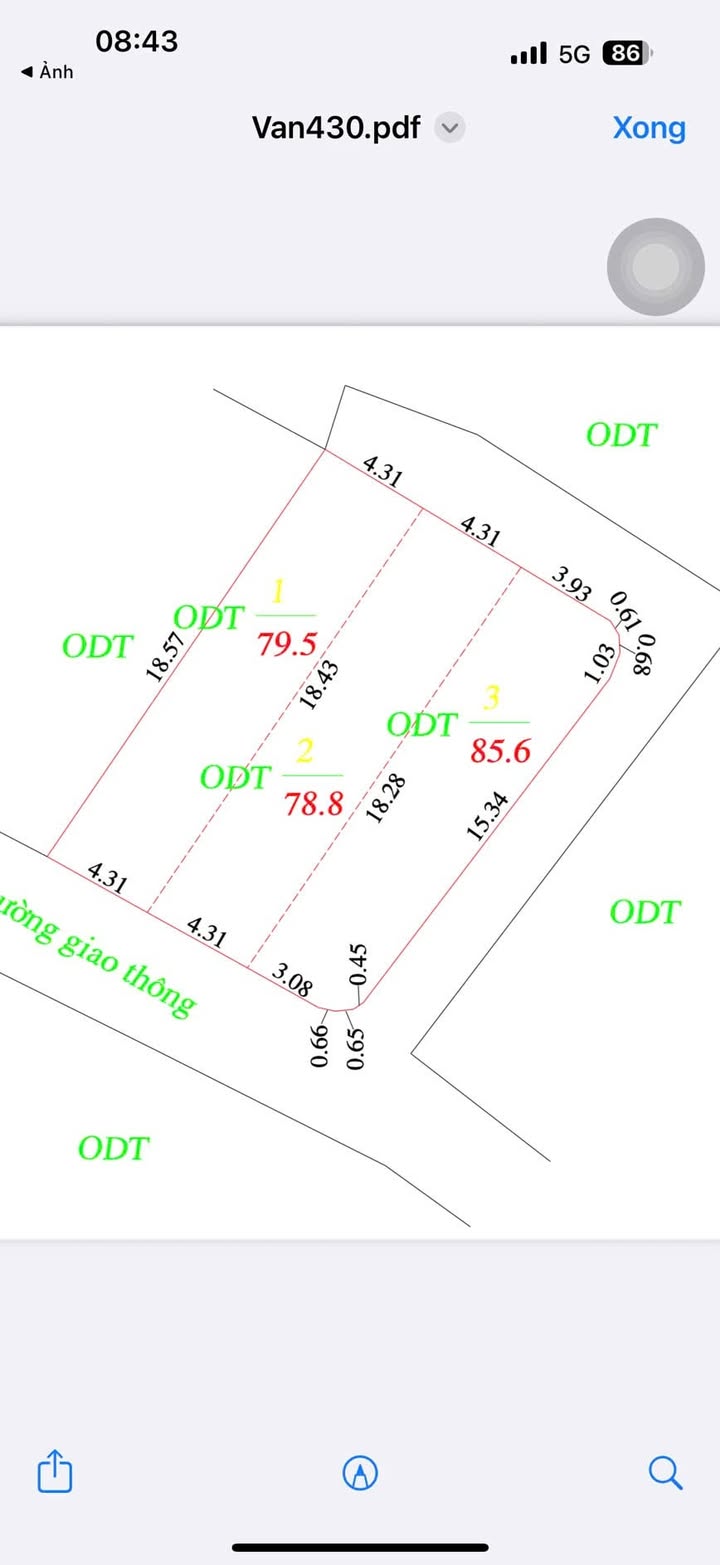 Đất Thụy Vân, Việt Trì 78.8m² giá 1.2 tỷ - Đường to, xe tránh thoải mái!