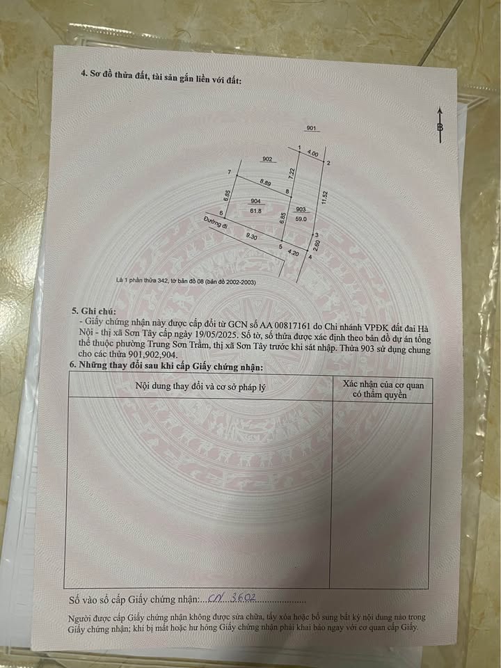 Đất thổ cư 61m² lô góc 2 mặt tiền tại Trung Sơn Trầm, Sơn Tây - Chỉ 2 tỷ VND!