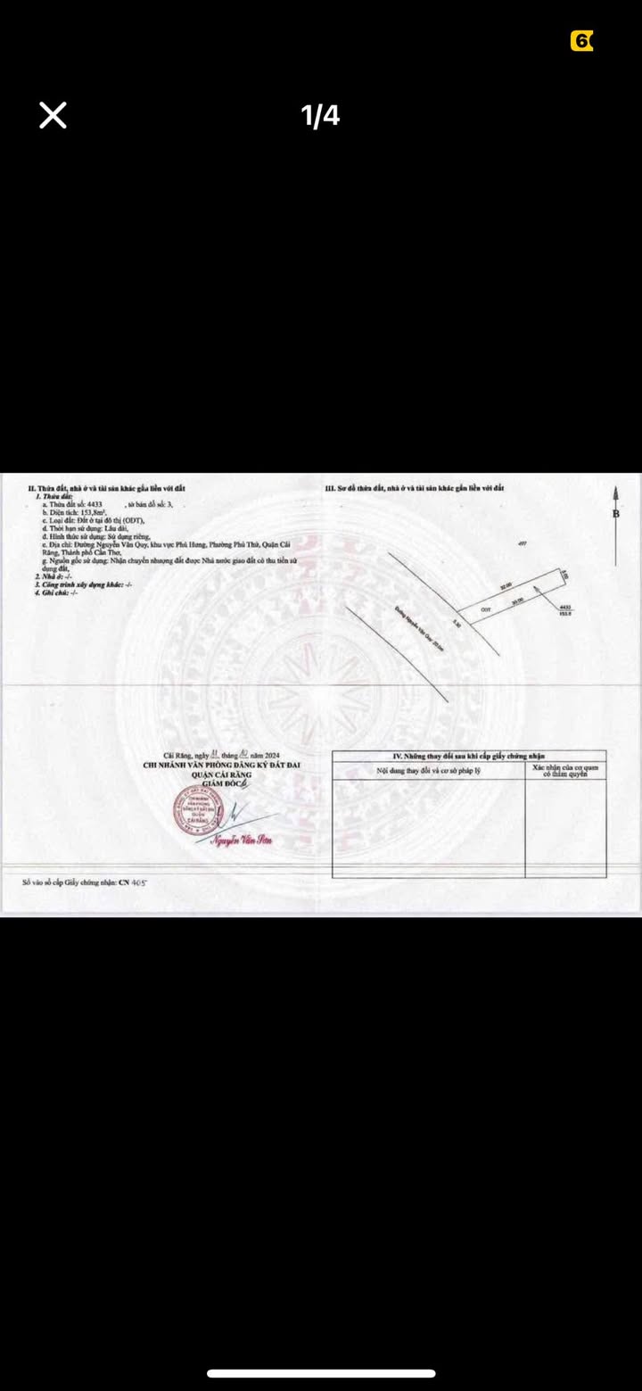 Đất nền Nguyễn Văn Quy Cái Răng 153m² giá 2.2 tỷ - Đường lộ 20m, đầu tư sinh lời!