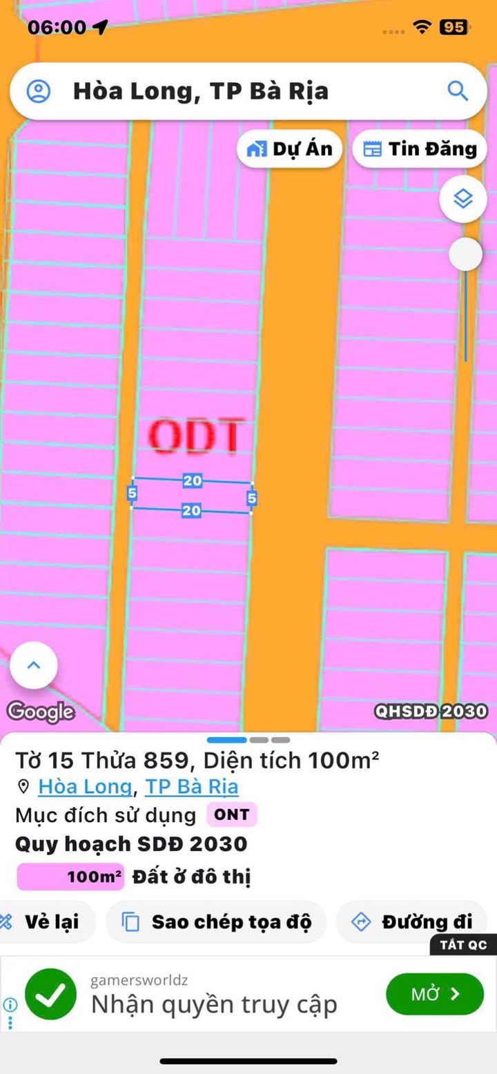 Đất nền Hòa Long, Bà Rịa - Vũng Tàu 100m² giá 1.9 tỷ - Mặt tiền đẹp, phong thủy tốt!