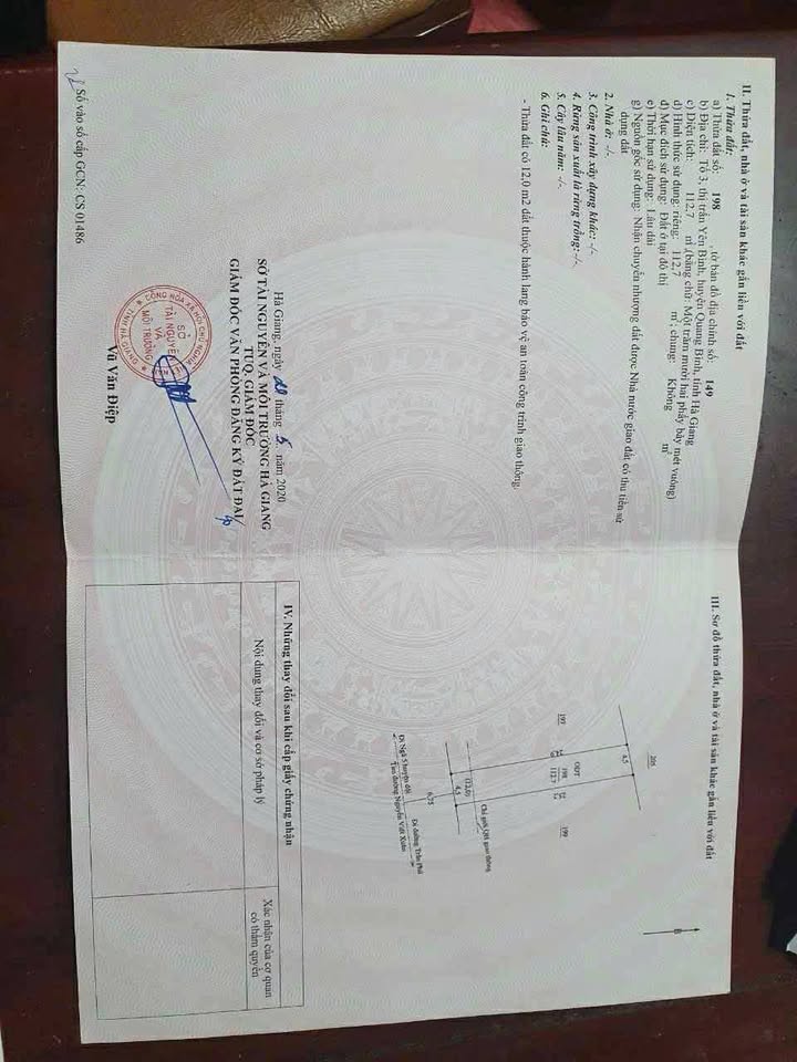 Bán đất chính chủ tại Tổ 3, Yên Bình, Quang Bình 112.7m² - Sổ đỏ đầy đủ!