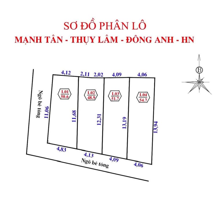 Đất nền Thụy Lâm Đông Anh 54m² giá 2 tỷ - Đường thông ngõ rộng, thương lượng nhẹ!