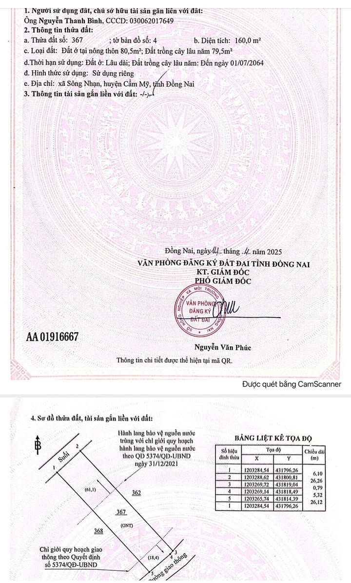 Đất nền 160m² tại Ấp 1, xã Sông Nhạn, giá 620 triệu - Đầu tư sinh lời nhanh chóng!