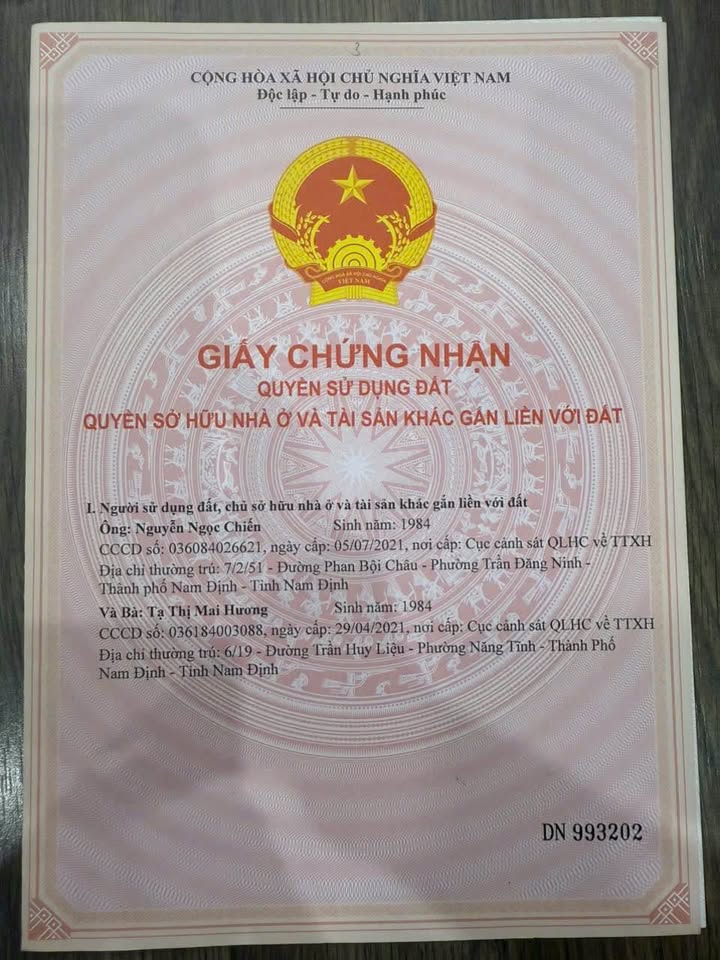 Đất nền đường Phạm Huy Thông, Nam Định 66m² giá 3.4 tỷ - Chính chủ cần bán gấp!
