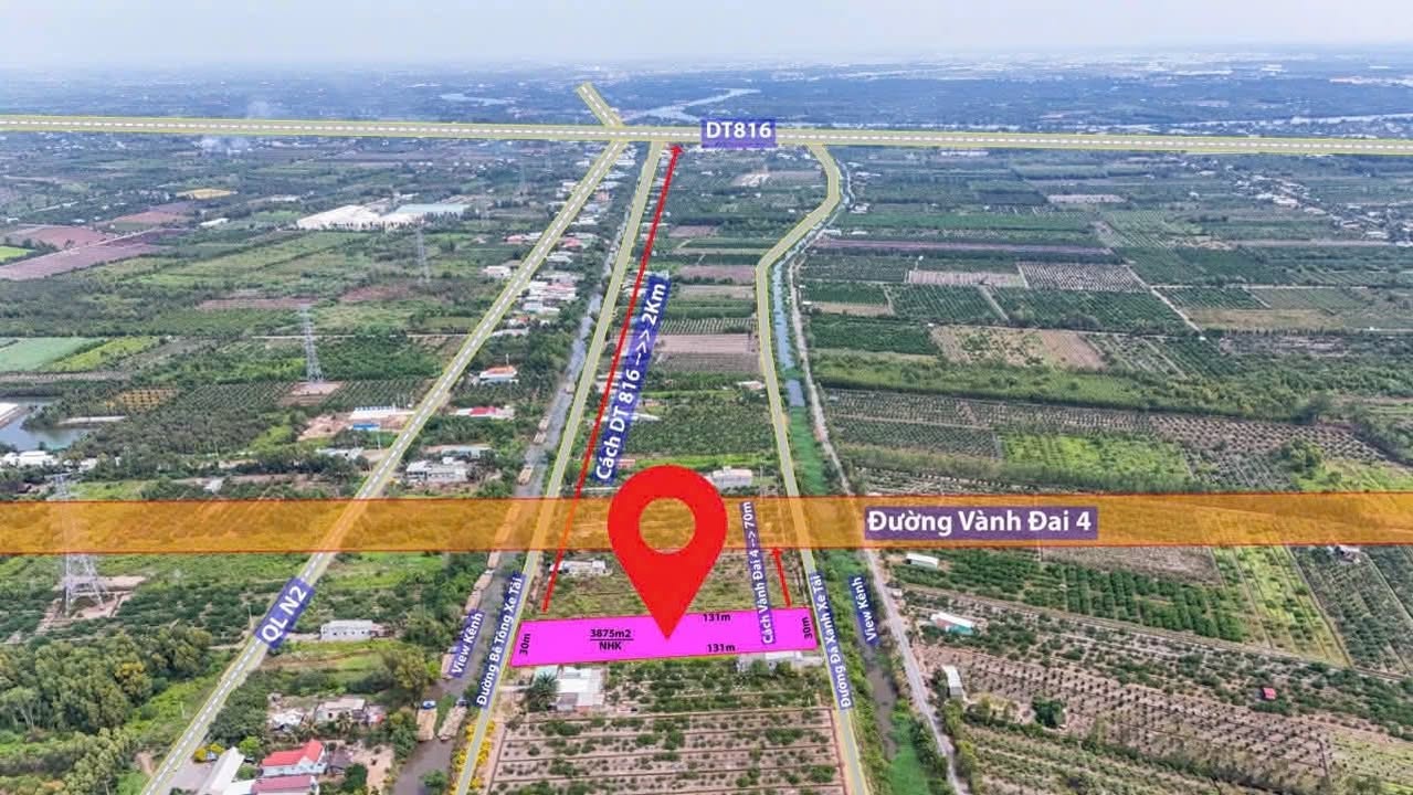 Đất vườn 3.875m² tại Thạnh Lợi, Bến Lức - Giá chỉ 3.85 tỷ, sổ đỏ chính chủ!