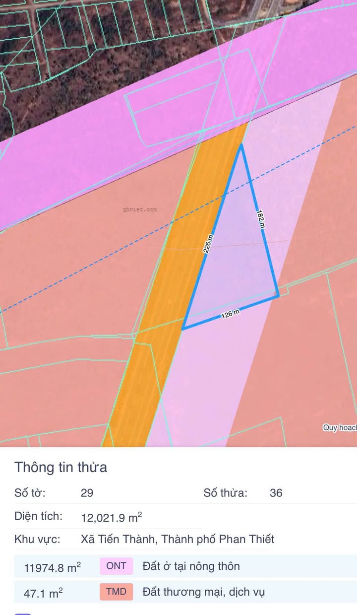 Đất nền mặt tiền 719B phường Tiến Thành 12000m² giá 12 tỷ - Cơ hội đầu tư sinh lời!