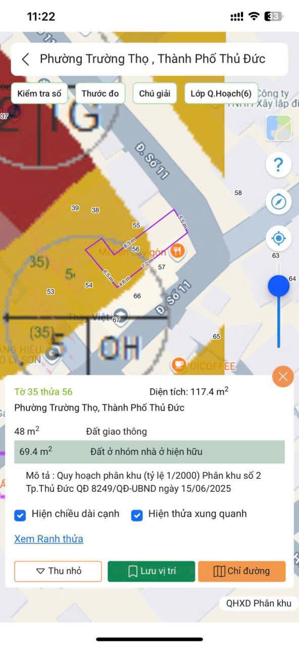 Đất mặt tiền đường 11, Trường Thọ, Thủ Đức 115m² giá 9.5 tỷ - Cơ hội đầu tư hấp dẫn!
