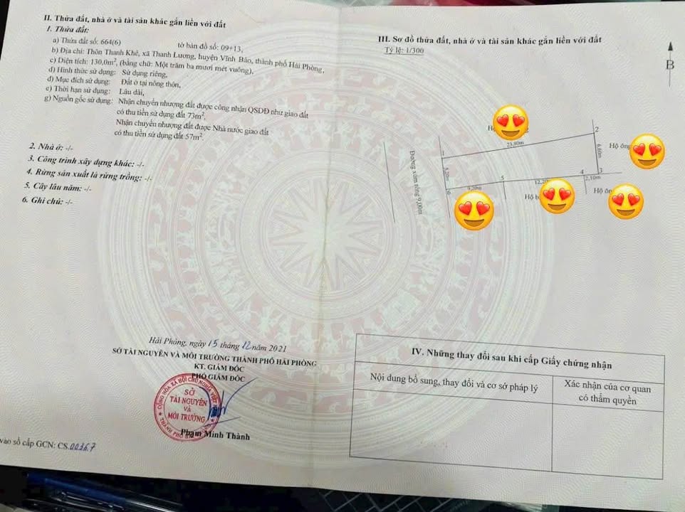 Đất nền Thanh Lương Vĩnh Bảo 138m² giá 1.1 tỷ - Cơ hội đầu tư hấp dẫn!