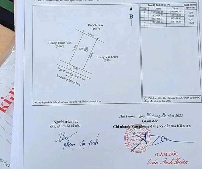 Đất nền Đồng Hòa - Kiến An 46m² giá 1.3 tỷ - Đầu tư sinh lời ngay!