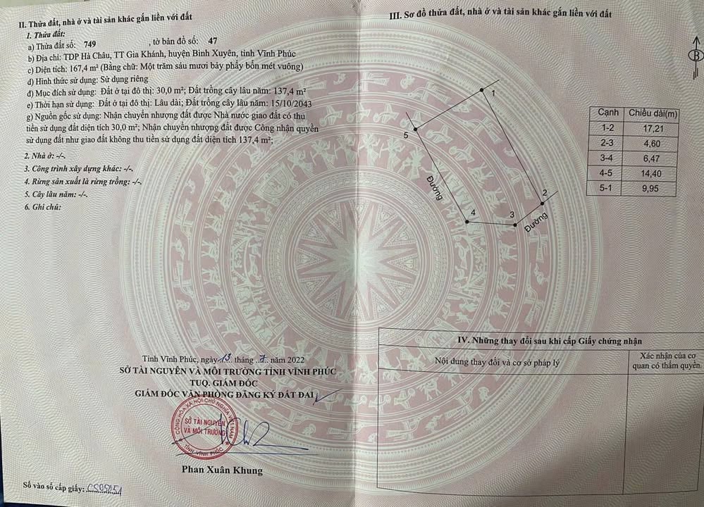 Đất thổ cư 168m² tại TDP Hà Châu, Gia Khánh, Bình Xuyên - Cơ hội đầu tư tuyệt vời!