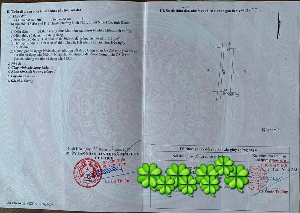 Đất 2 mặt tiền Phú Thạnh, Ninh Hòa 163m² giá 1.699 tỷ - Đầu tư sinh lời ngay!