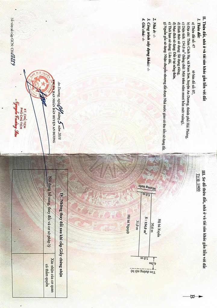 Bán lô đất 154m² hướng Đông tại chung cư Cách Hạ, An Dương - Giá chỉ 4 tỷ!