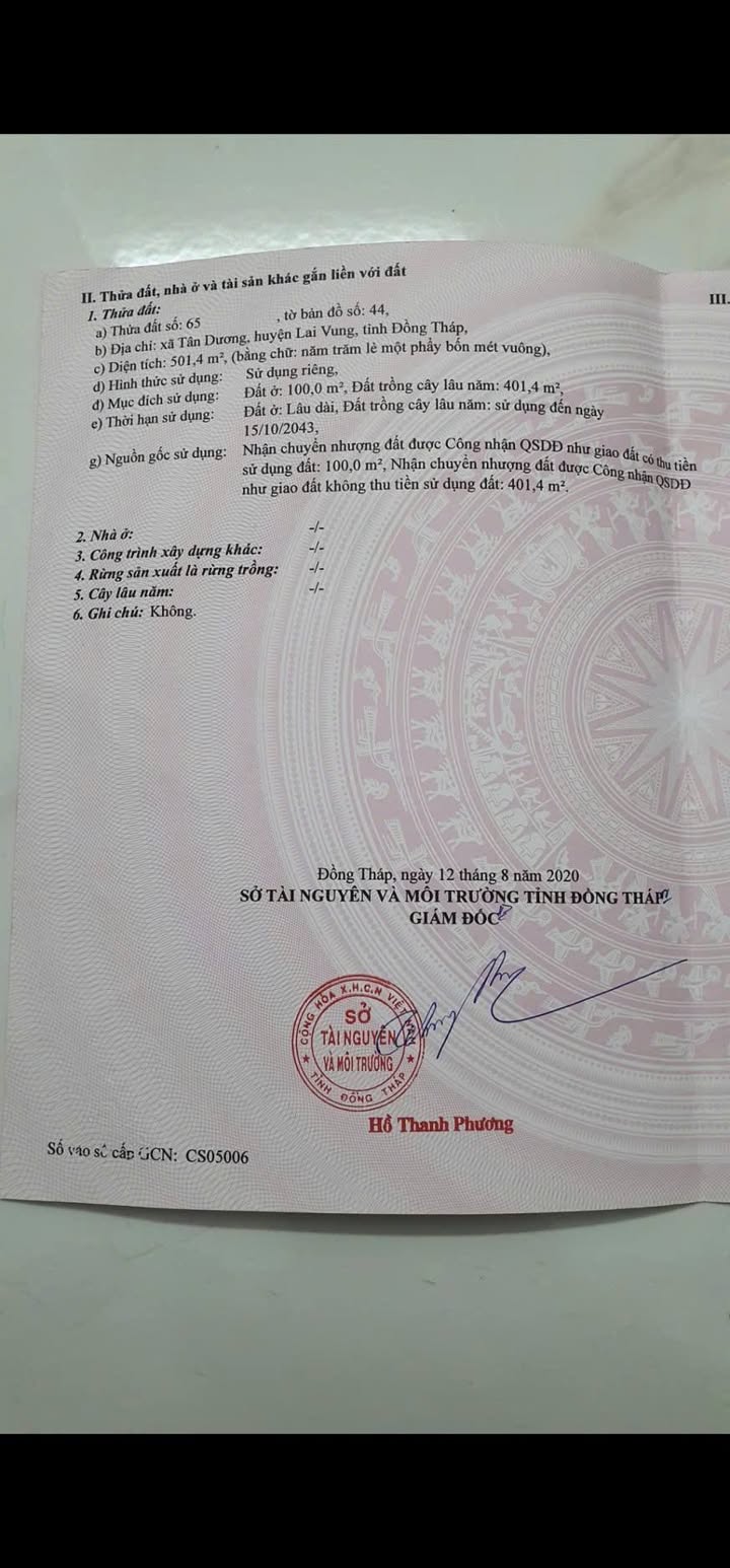 Đất thổ cư Tân Dương 501m² giá chỉ 420 triệu - Cơ hội đầu tư tuyệt vời!