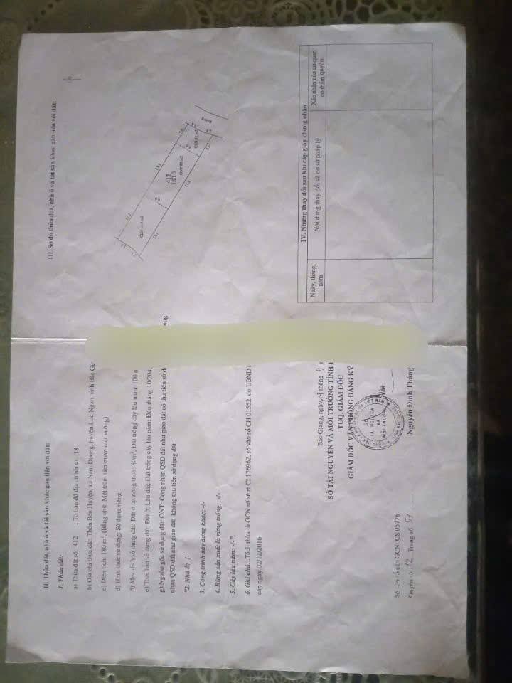 Đất thổ cư Nam Dương Lục Ngạn 180m² - Giá thỏa thuận hấp dẫn!