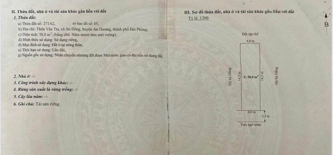Nhà bán tại phường An Đồng, Hải Phòng 58m² giá 2.1 tỷ - Cơ hội đầu tư tuyệt vời!