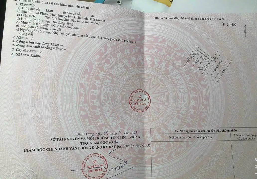 Đất nền Khu đô thị Phương Trường An 5, Phước Hòa, Bình Dương 70m² - Cơ hội đầu tư hấp dẫn!