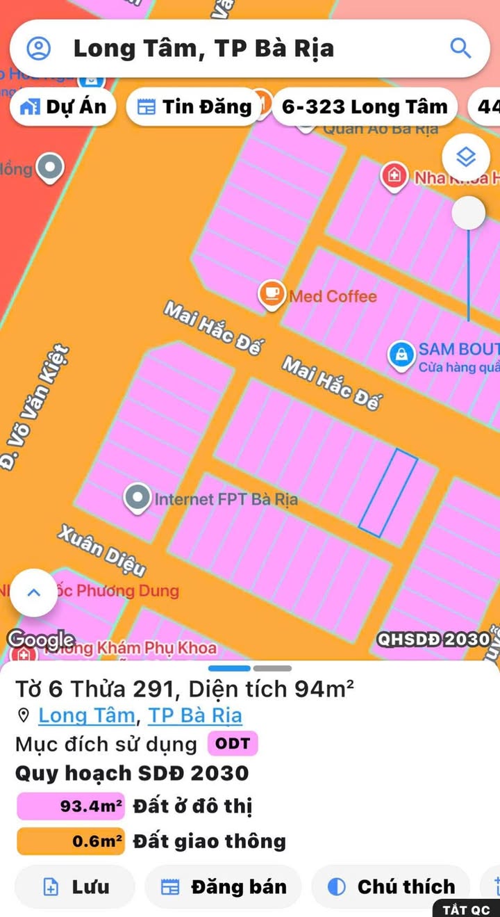 Đất nền khu Barimex Long Tâm 92m² giá 2.4 tỷ - Kinh doanh thuận lợi!