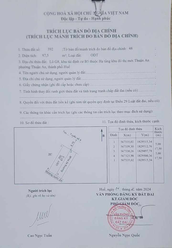 Đất nền Khu tái định cư Thuận An 87,5m² giá 1,575 tỷ - Sổ hồng chính chủ sẵn sàng!