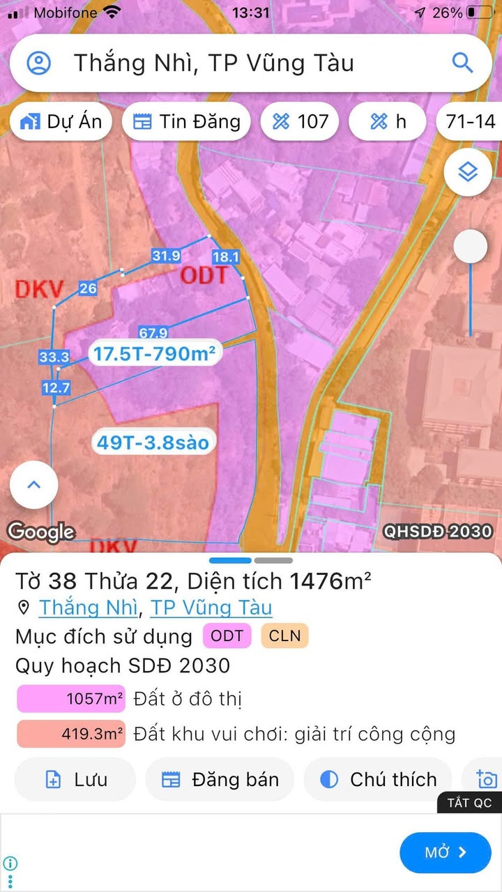 Đất đẹp 1.476m² tại Phường Thắng Nhì, TP. Vũng Tàu - Tiềm năng tăng giá vượt trội!