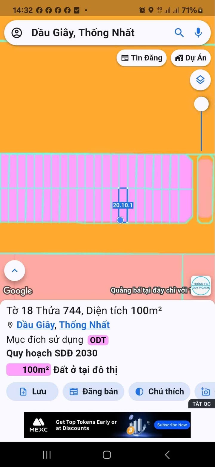 Đất nền Dầu Giây 100m² giá 2.7 tỷ - Khu vực sầm uất, kinh doanh tốt!