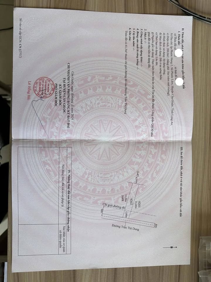 Đất thổ cư Phước Lâm 200m² giá 1.6 tỷ - Sổ hồng chính chủ, kinh doanh tốt!