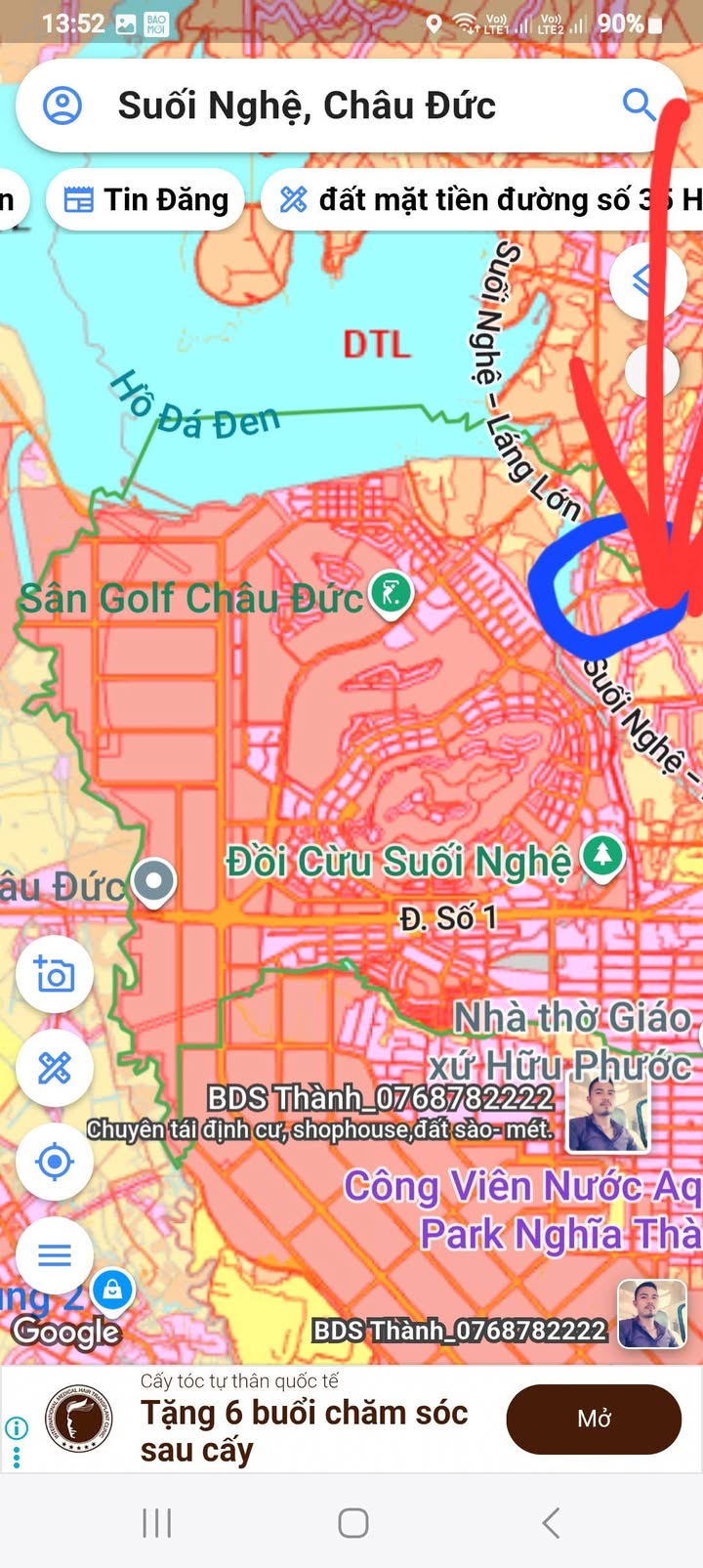 Đất góc 2 mặt tiền 8000m² tại Châu Đức, Bà Rịa - Vũng Tàu giá 60 tỷ - Cơ hội hiếm có!