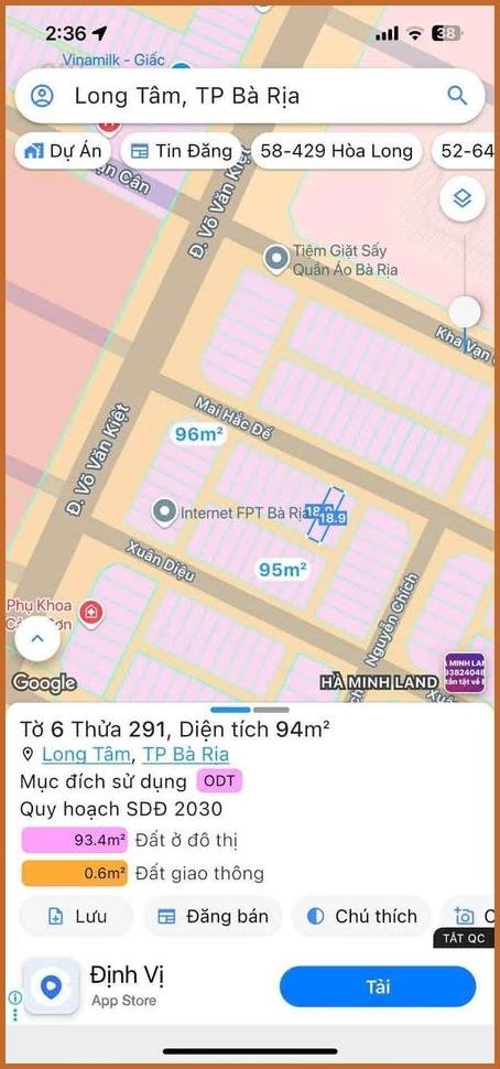 Đất nền khu Barimex Long Tâm 92m² giá 2.4 tỷ - Kinh doanh thuận lợi!