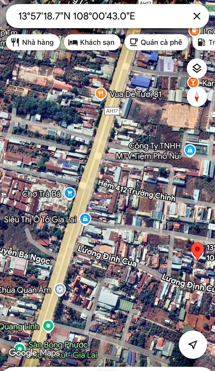 Đất hẻm Lương Định Của, phường Hội Phú, Pleiku - 120m² chỉ 5.22 tỷ - Hẻm thông tứ hướng