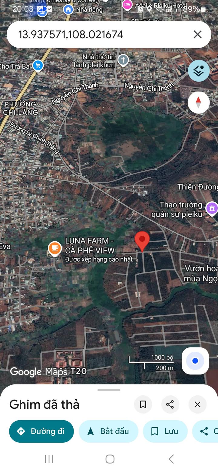 Đất thổ cư Hẻm Lý Chính Thắng, Pleiku 200m² - Bán gấp chỉ 400 triệu!