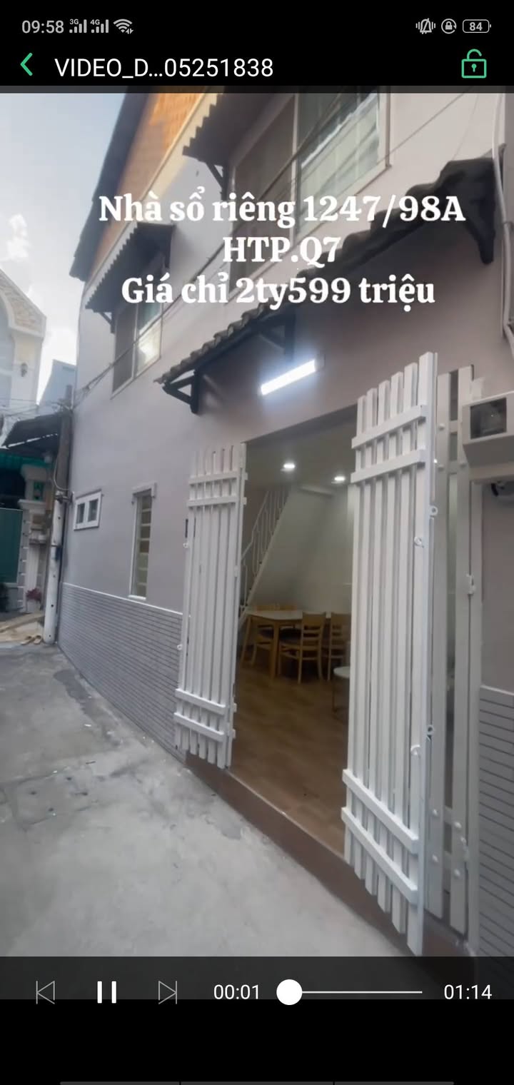 Nhà riêng hẻm 1247/98A Huỳnh Tấn Phát, quận 7, giá 2.599 tỷ - Sổ hồng chính chủ!