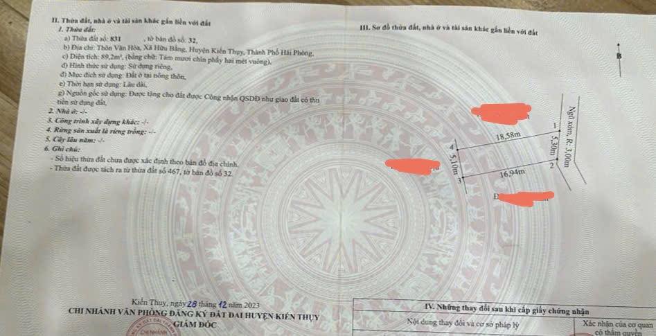 Nhà đẹp Kiến Thụy Hải Phòng 89m² giá 1.x tỷ - Ô tô vào tận nhà!