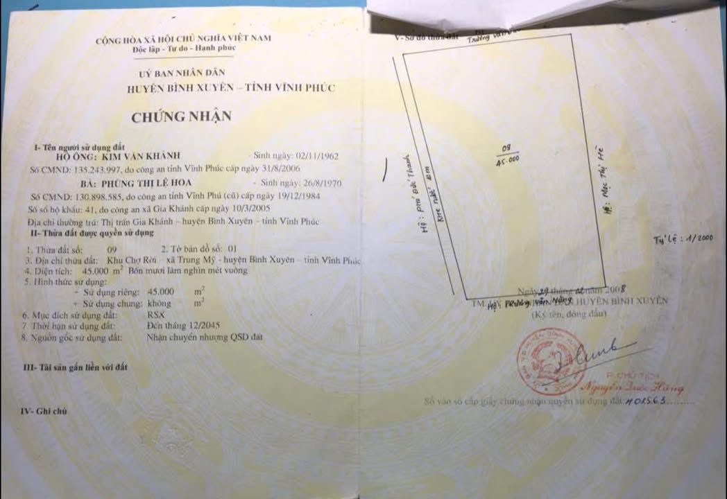 Đất Farm 9ha tại Bình Xuyên, Vĩnh Phúc giá chỉ 19.8 tỷ - Sổ đỏ chính chủ