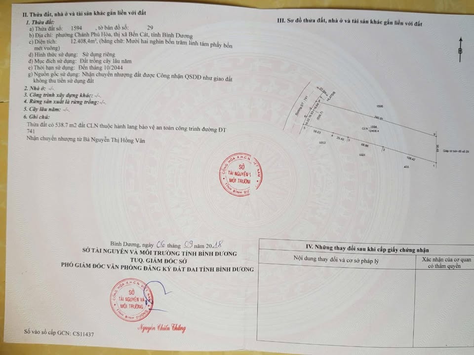 Đất nền mặt tiền ĐT 741, phường Chánh Phú Hòa, 12.400m² giá 44.6 tỷ - Cơ hội đầu tư sinh lời!