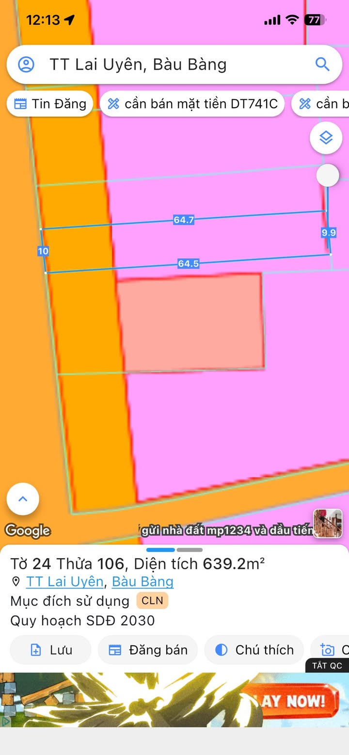 Đất nền mặt tiền QL13 Bàu Bàng 640m² giá 4.2 tỷ - Cơ hội đầu tư hấp dẫn!