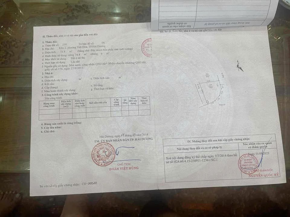 Đất nền 74m² tại khu phố 2, Việt Hòa, Hải Dương - Giá chỉ 800 triệu!