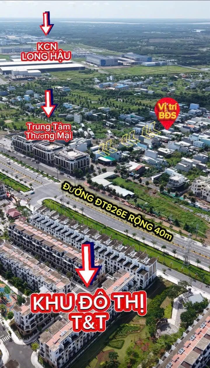 Đất nền 100m² Đường số 5, Long Hậu giá 2.6 tỷ - Sổ hồng riêng, vị trí đẹp!