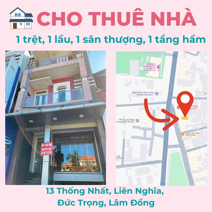 Nhà cho thuê mặt tiền 580m² tại Đức Trọng - Gần sân bay Liên Khương!