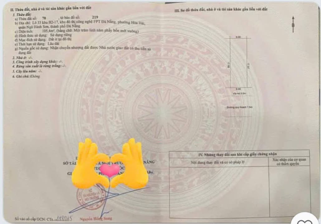 Bán lô đất FPT Plaza 2 Đà Nẵng 105m² - Đầu tư sinh lời hấp dẫn!