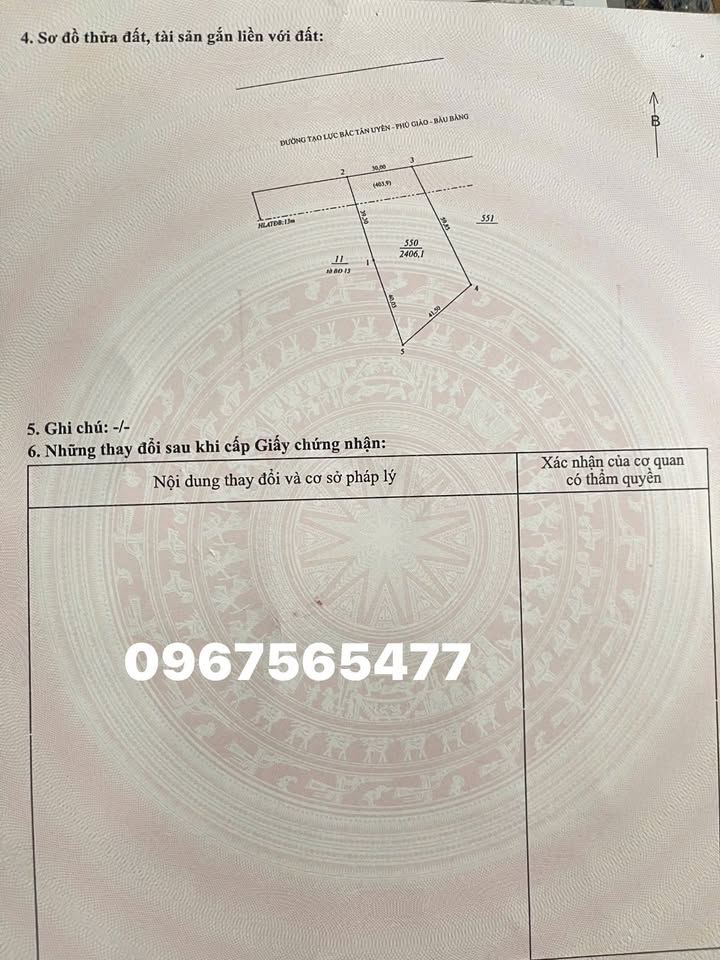 Đất nền Tân Long Phú Giáo 2400m² - Mặt tiền 30m, vị trí đẹp cho đầu tư!