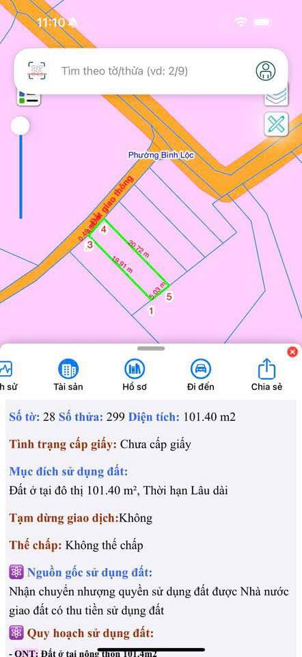 Đất thổ cư Khu phố 1, phường Bình Lộc, 105m² giá 870 triệu - Sổ đỏ chính chủ!