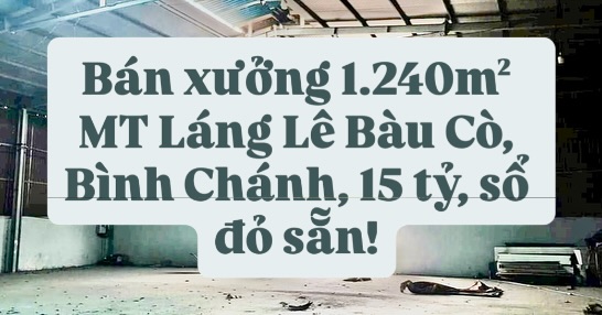 Bán xưởng chính chủ 1240m² tại Láng Lê Bàu Cò, Bình Chánh - Sổ đỏ rõ ràng!