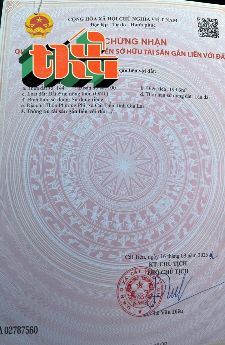 Đất thổ cư đường Hoàng Sa, Cát Tiến 200m² giá 5 tỷ - Đầu tư sinh lời ngay!