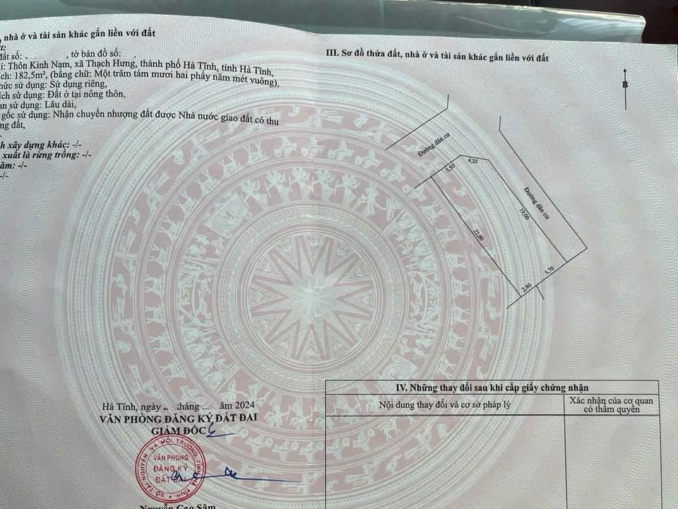 Đất nền góc 2 mặt tiền Thôn Kinh Nam, Thạch Hưng 182.5m² - Đầu tư sinh lời cao!