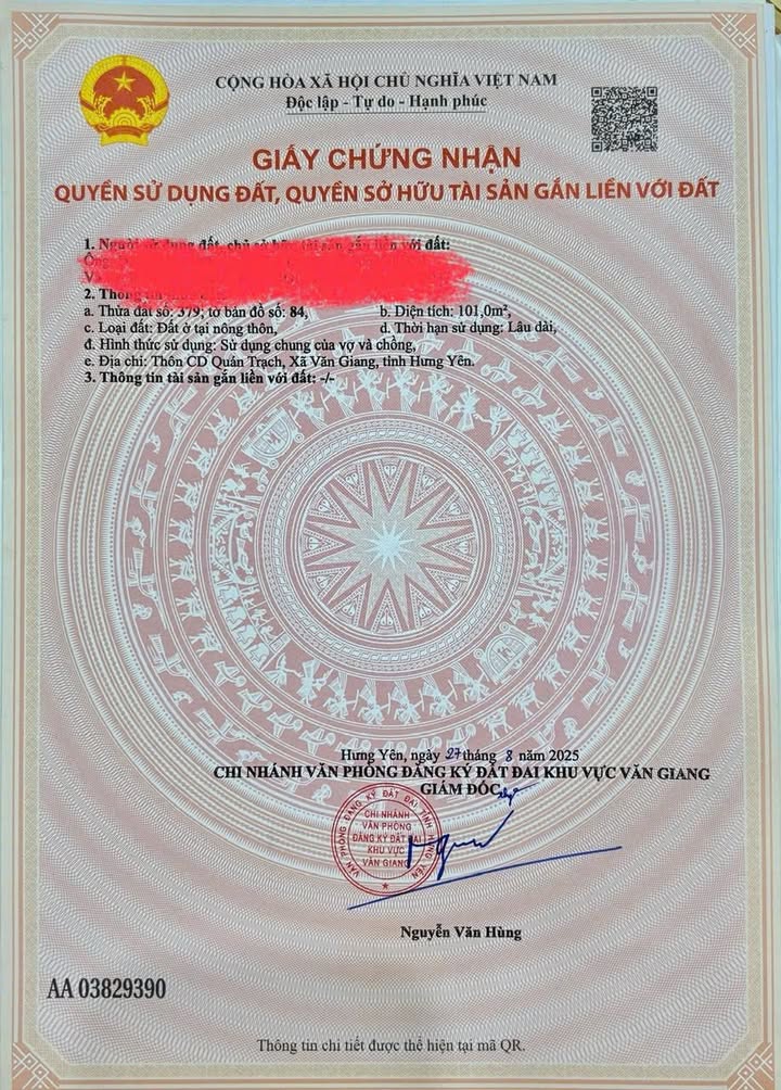 Đất nền Liên Nghĩa, Văn Giang 101m² giá chỉ từ 3x triệu/m² - Sổ đỏ chính chủ, thương lượng ngay!