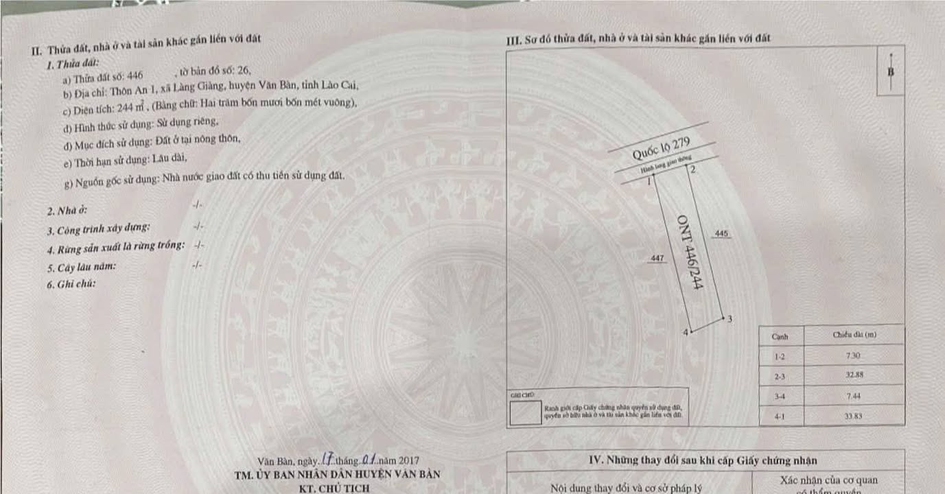 Đất thổ cư 247m² tại Thôn 1, xã Văn Bàn - Giá chỉ 600 triệu, đầu tư sinh lời ngay!