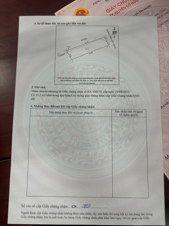 Đất nền Trần Hữu Thung, Hưng Đông, Vinh 111.5m² giá 3.8 tỷ - Mặt tiền rộng thoáng